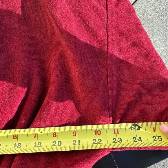 Men's Vtg Pierre Cardin Maroon Robe One Size Polyester Made USA 70s 80s Belted - Picture 8 of 10